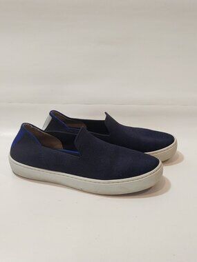 Rothy's Shoes Womens 7 The Sneaker Navy Blue Knit Slip On Loafers Walking Casual
